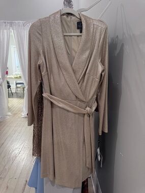 Adrianna Papell Shimmery Champagne Metallic Dress